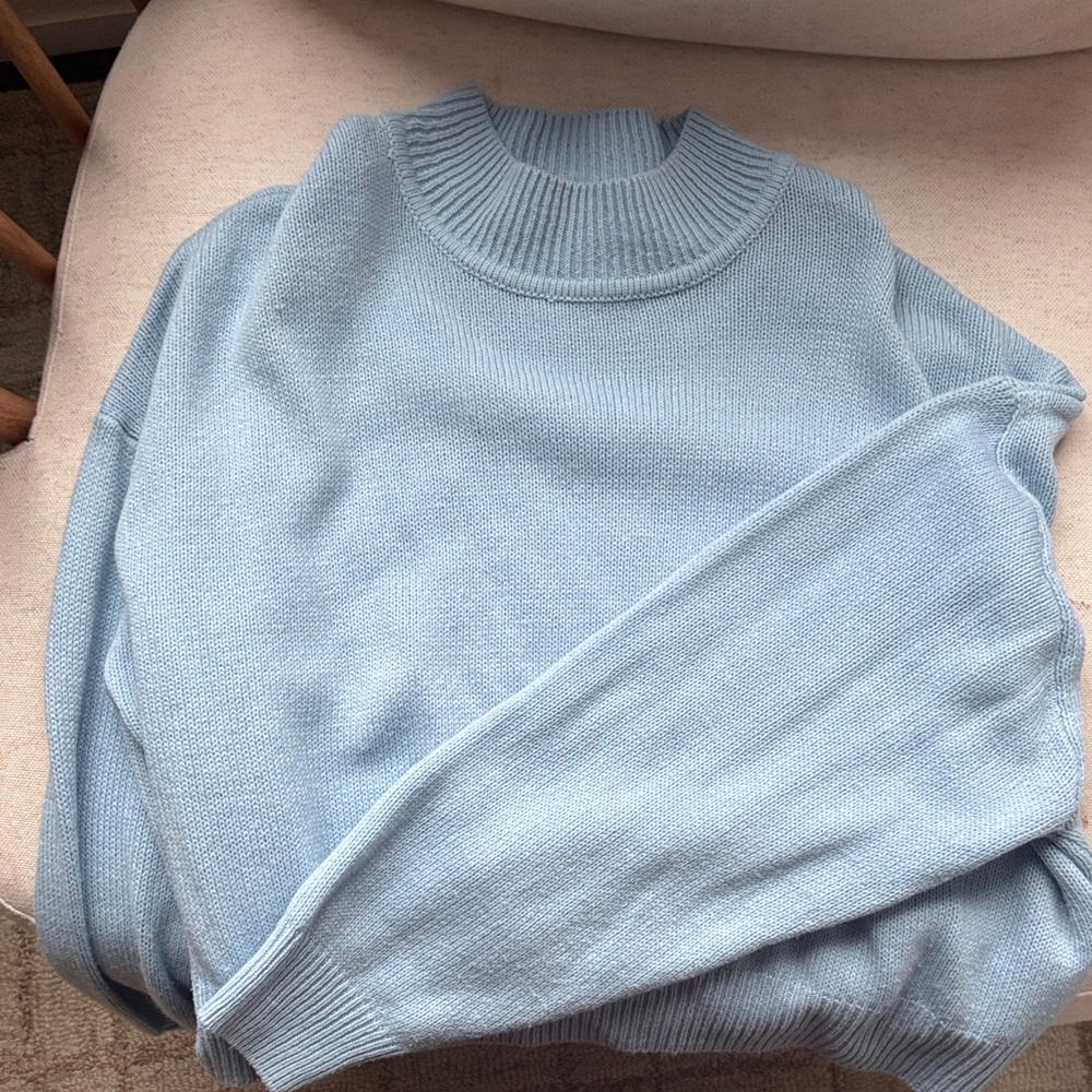 H&M Soft Blue Ribbed Sweater